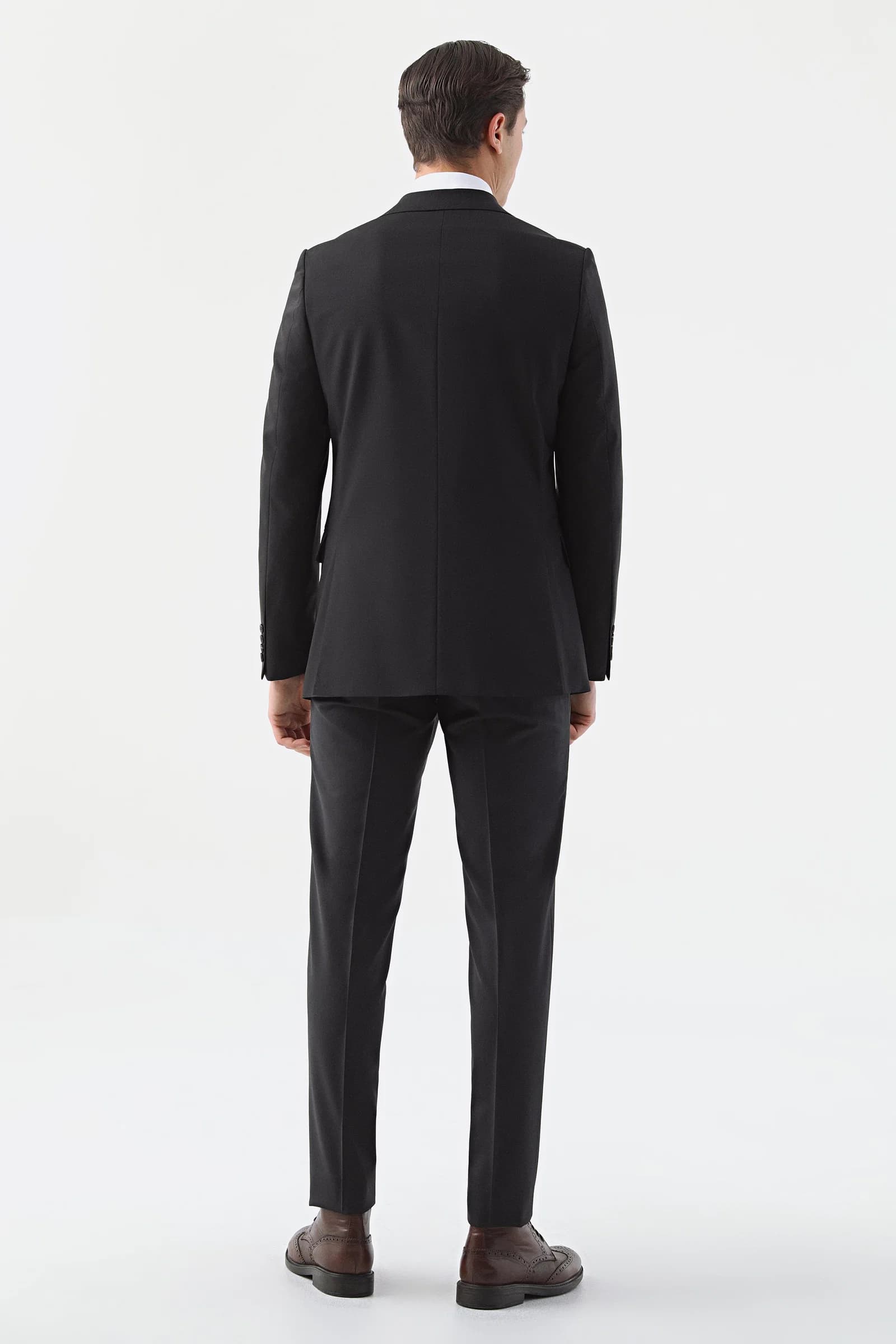 Ds Damat Slim Fit Siyah Düz Travel Takim Elbise görsel 4