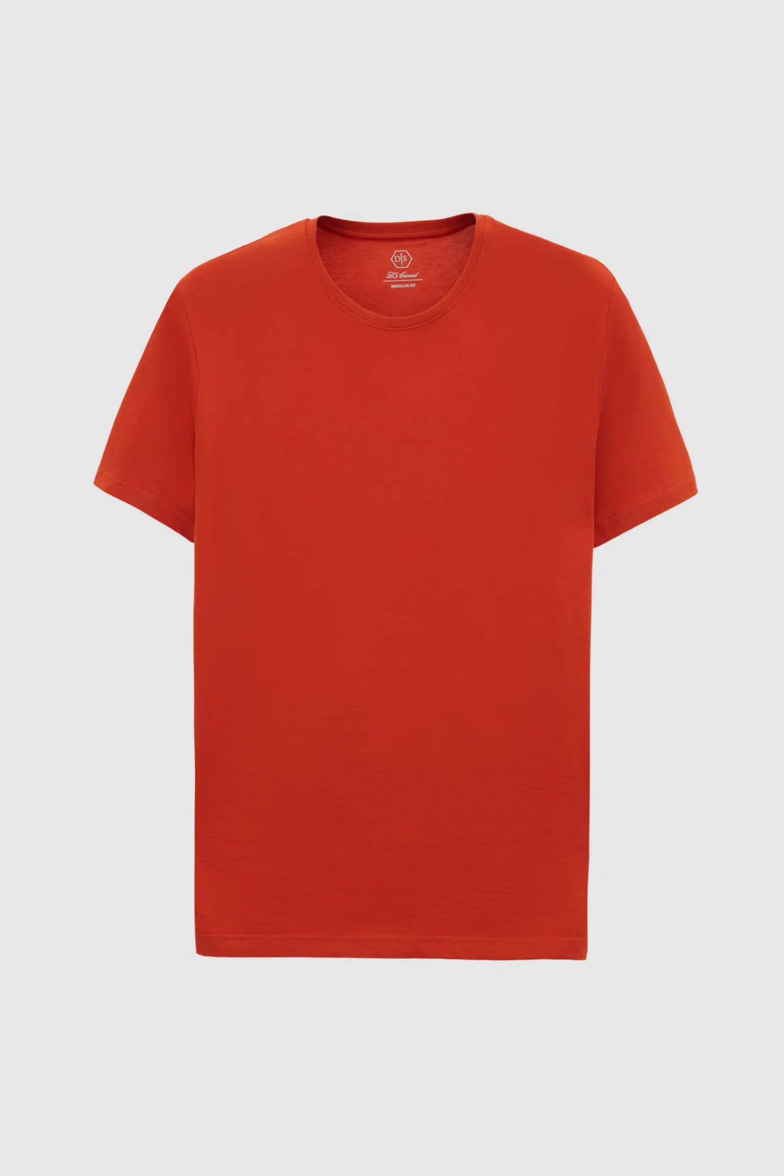 Ds Damat Regular Fit Kiremit Düz T-shirt görsel 5