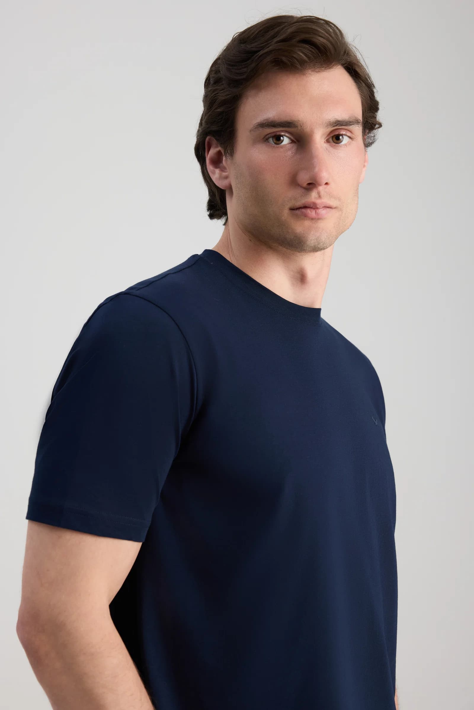 Ds Damat Regular Fit Lacivert Düz T-shirt görsel 3
