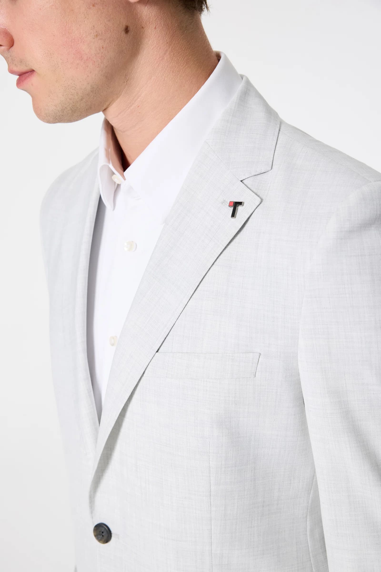 Tween Slim Fit Koyu Gri Armürlü Takim Elbise görsel 2