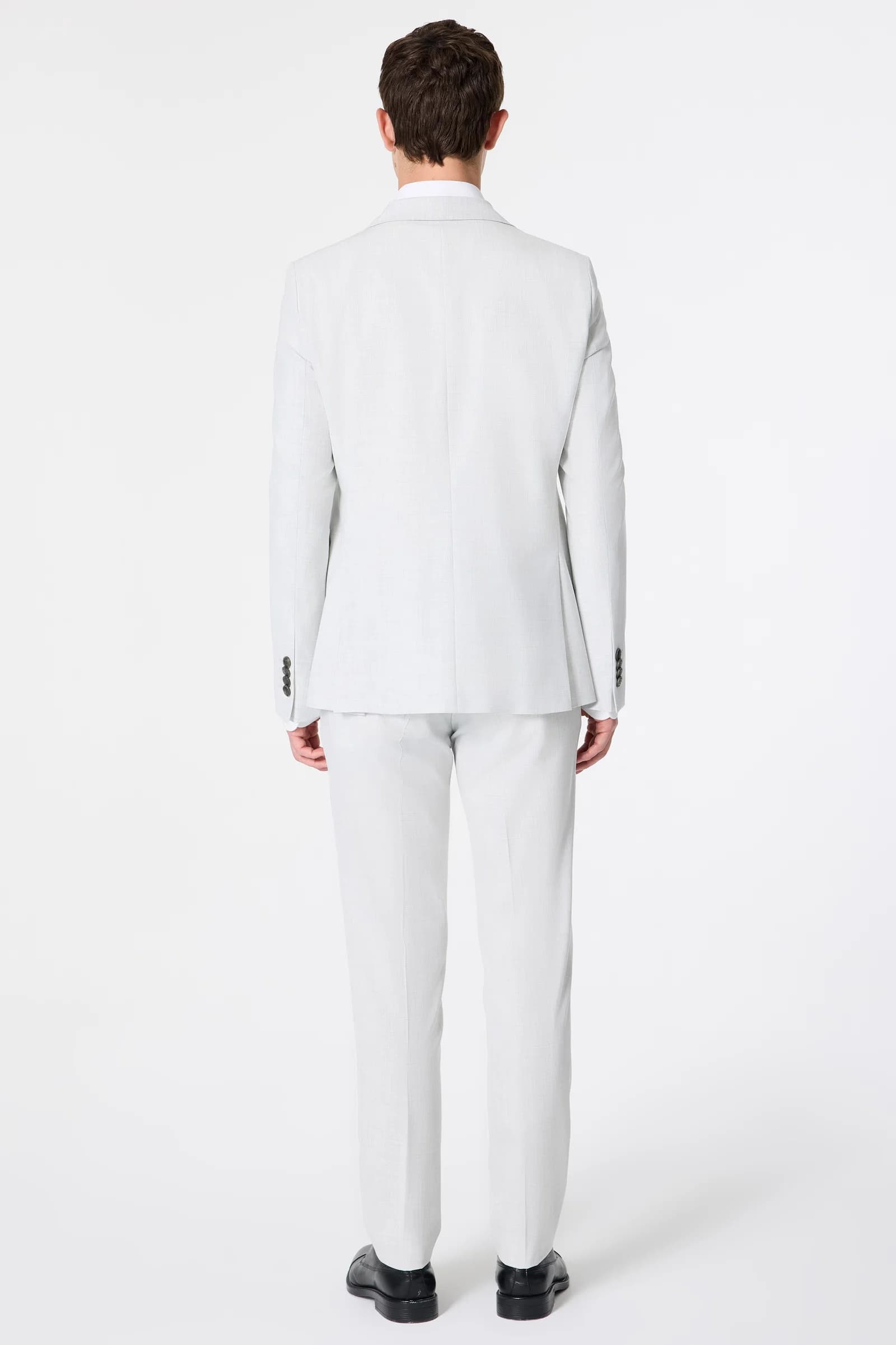 Tween Slim Fit Koyu Gri Armürlü Takim Elbise görsel 3