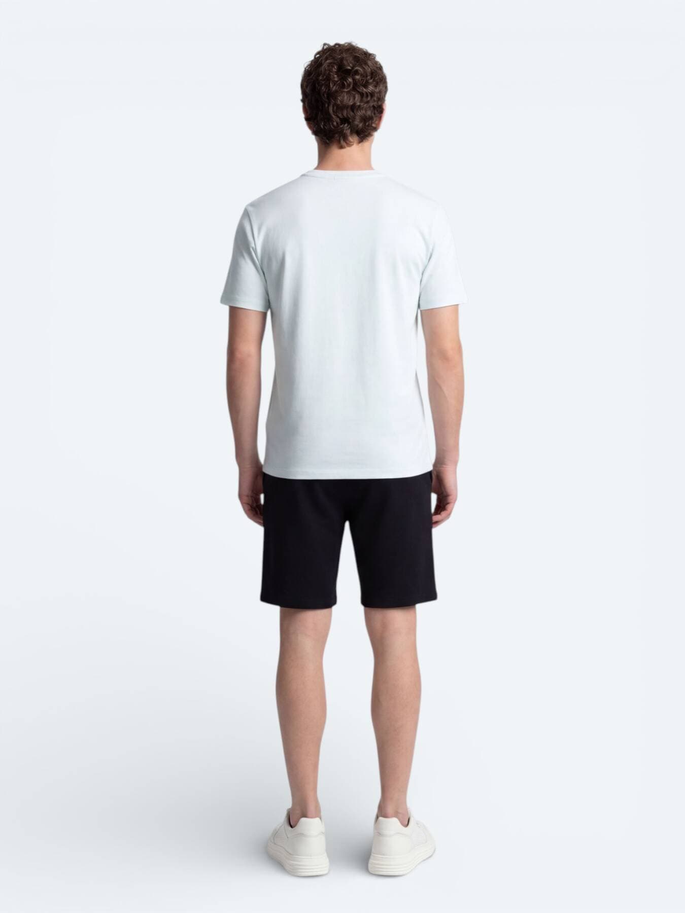 Ekru Düz T-shirt görsel 4